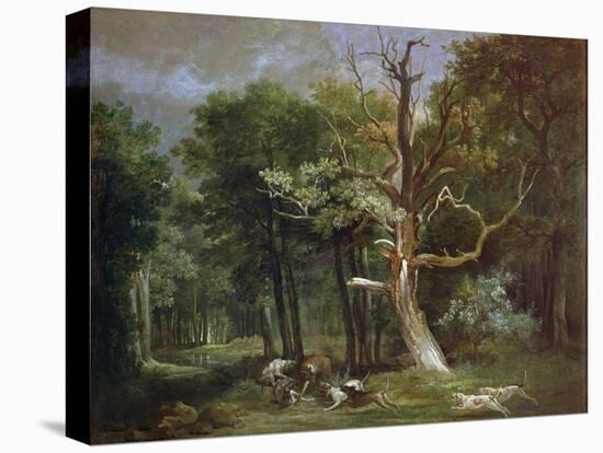 Wolf Hunt in the Forest of Saint-Germain, 1748-Jean-Baptiste Oudry-Stretched Canvas