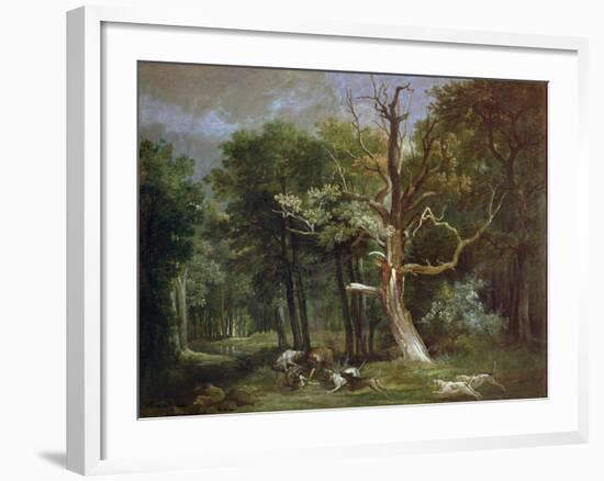 Wolf Hunt in the Forest of Saint-Germain, 1748-Jean-Baptiste Oudry-Framed Giclee Print