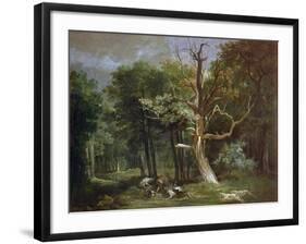 Wolf Hunt in the Forest of Saint-Germain, 1748-Jean-Baptiste Oudry-Framed Giclee Print