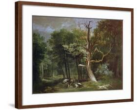 Wolf Hunt in the Forest of Saint-Germain, 1748-Jean-Baptiste Oudry-Framed Giclee Print