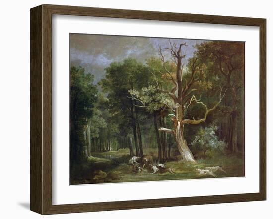 Wolf Hunt in the Forest of Saint-Germain, 1748-Jean-Baptiste Oudry-Framed Giclee Print