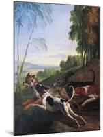Wolf Hunting, Painting by Alexandre-Francois Desportes (1661-1743), France, 17th Century-Alexandre-Francois Desportes-Mounted Giclee Print