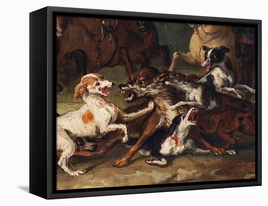 Wolf Hunting-Alexandre-Francois Desportes-Framed Stretched Canvas