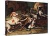 Wolf Hunting-Alexandre-Francois Desportes-Stretched Canvas