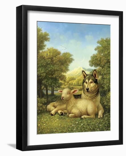 Wolf Lies Down with the Lamb-Dan Craig-Framed Premium Giclee Print