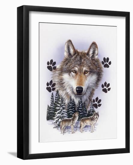 Wolf Montage, Winter-William Vanderdasson-Framed Giclee Print