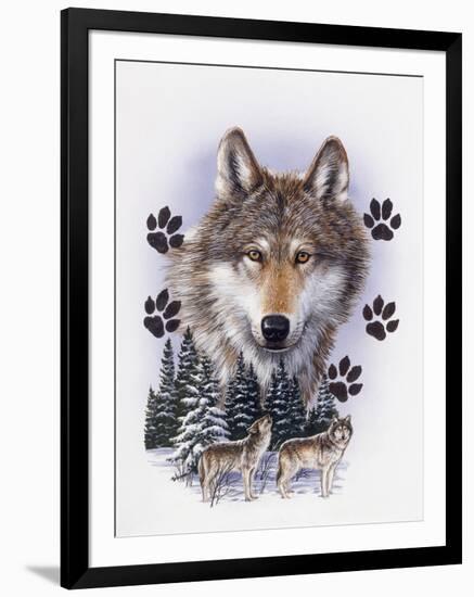 Wolf Montage, Winter-William Vanderdasson-Framed Giclee Print