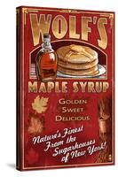 Wolf's Maple Syrup - New York-Lantern Press-Stretched Canvas