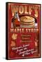 Wolf's Maple Syrup - New York-Lantern Press-Framed Stretched Canvas