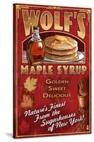 Wolf's Maple Syrup - New York-Lantern Press-Stretched Canvas