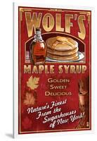 Wolf's Maple Syrup - New York-Lantern Press-Framed Art Print