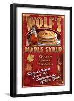 Wolf's Maple Syrup - New York-Lantern Press-Framed Art Print