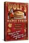 Wolf's Maple Syrup - New York-Lantern Press-Stretched Canvas