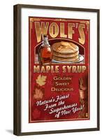 Wolf's Maple Syrup - New York-Lantern Press-Framed Art Print