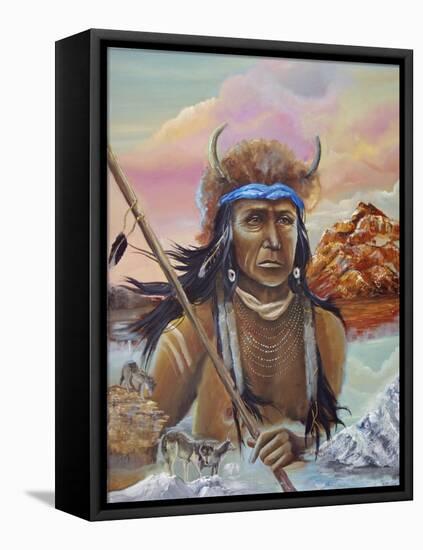 Wolf Song-Sue Clyne-Framed Stretched Canvas