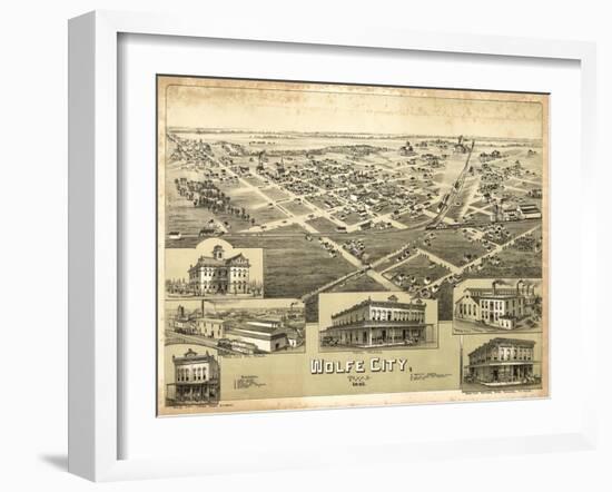 Wolfe City, Texas - Panoramic Map-Lantern Press-Framed Art Print
