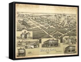 Wolfe City, Texas - Panoramic Map-Lantern Press-Framed Stretched Canvas