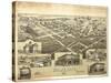 Wolfe City, Texas - Panoramic Map-Lantern Press-Stretched Canvas