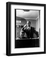 Wolfe, NBC Radio Director, Makes Timing Gestures Through the Glass Window of the Control Room-Alfred Eisenstaedt-Framed Photographic Print