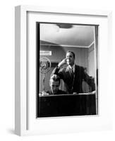 Wolfe, NBC Radio Director, Makes Timing Gestures Through the Glass Window of the Control Room-Alfred Eisenstaedt-Framed Photographic Print