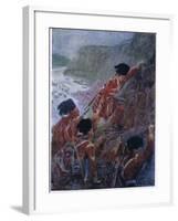 Wolfe's Army Scaling the Cliffs at Quebec 1759, C.1920-Henry Sandham-Framed Giclee Print