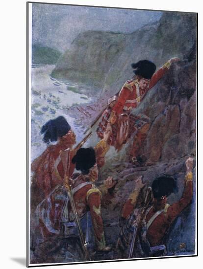 Wolfe's Army Scaling the Cliffs at Quebec 1759, C.1920-Henry Sandham-Mounted Giclee Print