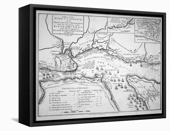 Wolfe's Plan for the Siege of Quebec in 1759, 1780-null-Framed Stretched Canvas