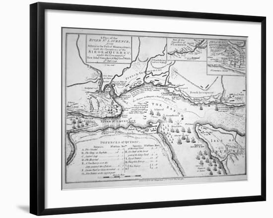 Wolfe's Plan for the Siege of Quebec in 1759, 1780-null-Framed Giclee Print