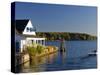 Wolfeboro Dockside Grille on Lake Winnipesauke, Wolfeboro, New Hampshire, USA-Jerry & Marcy Monkman-Stretched Canvas