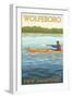 Wolfeboro, New Hampshire - Kayak Scene-Lantern Press-Framed Art Print