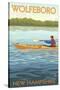 Wolfeboro, New Hampshire - Kayak Scene-Lantern Press-Stretched Canvas