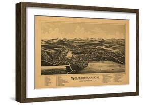 Wolfeboro, New Hampshire - Panoramic Map-Lantern Press-Framed Art Print