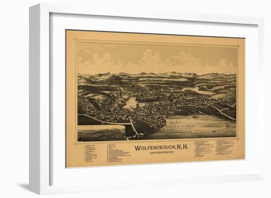 Wolfeboro, New Hampshire - Panoramic Map-Lantern Press-Framed Art Print