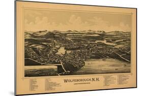 Wolfeboro, New Hampshire - Panoramic Map-Lantern Press-Mounted Art Print