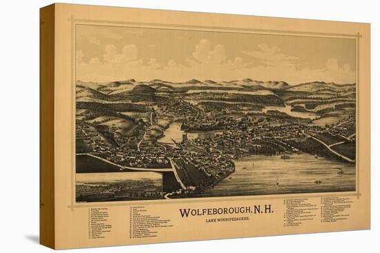 Wolfeboro, New Hampshire - Panoramic Map-Lantern Press-Stretched Canvas