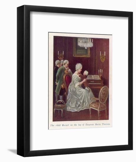 Wolfgang Amadeus Mozart as a Child Taken by the Empress Maria Theresia onto Her Imperial Lap-Rudolf Klingsbogl-Framed Art Print