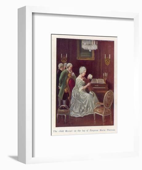 Wolfgang Amadeus Mozart as a Child Taken by the Empress Maria Theresia onto Her Imperial Lap-Rudolf Klingsbogl-Framed Art Print