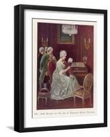 Wolfgang Amadeus Mozart as a Child Taken by the Empress Maria Theresia onto Her Imperial Lap-Rudolf Klingsbogl-Framed Art Print