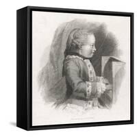 Wolfgang Amadeus Mozart at the Age of Seven-J.m. Mcgahey-Framed Stretched Canvas