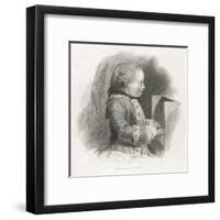 Wolfgang Amadeus Mozart at the Age of Seven-J.m. Mcgahey-Framed Art Print