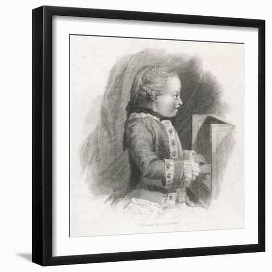 Wolfgang Amadeus Mozart at the Age of Seven-J.m. Mcgahey-Framed Art Print