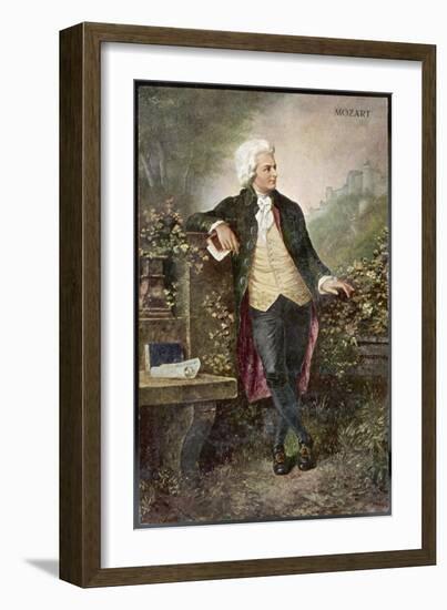 Wolfgang Amadeus Mozart Austrian Musician-V. Janschek-Framed Art Print