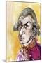 Wolfgang Amadeus Mozart - caricature of the Austrian composer-Neale Osborne-Mounted Giclee Print