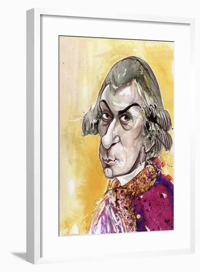 Wolfgang Amadeus Mozart - caricature of the Austrian composer-Neale Osborne-Framed Giclee Print