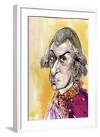 Wolfgang Amadeus Mozart - caricature of the Austrian composer-Neale Osborne-Framed Giclee Print