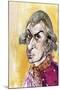 Wolfgang Amadeus Mozart - caricature of the Austrian composer-Neale Osborne-Mounted Giclee Print