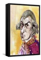 Wolfgang Amadeus Mozart - caricature of the Austrian composer-Neale Osborne-Framed Stretched Canvas