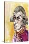 Wolfgang Amadeus Mozart - caricature of the Austrian composer-Neale Osborne-Stretched Canvas