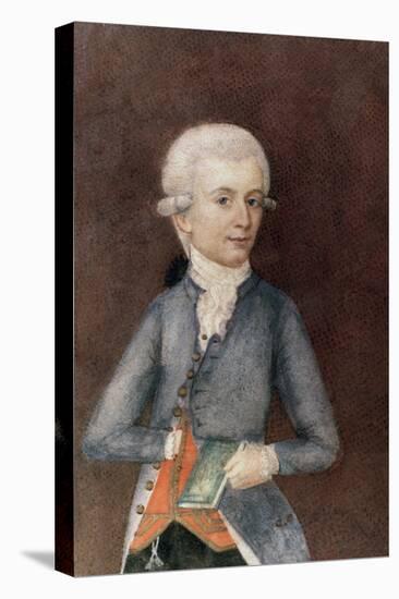 Wolfgang Amadeus Mozart, circa 1780 (Miniature) (Gouache, Tempera, Parchment)-Johann Nepomuk della Croce-Stretched Canvas