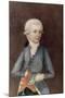 Wolfgang Amadeus Mozart, circa 1780 (Miniature) (Gouache, Tempera, Parchment)-Johann Nepomuk della Croce-Mounted Giclee Print